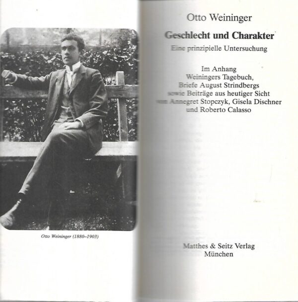 otto weininger: geschlecht und charakter