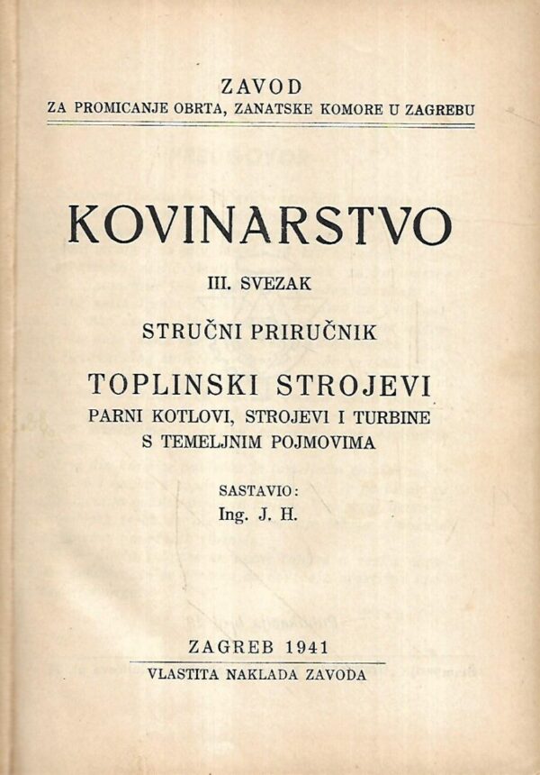 kovinarstvo iii: toplinski strojevi