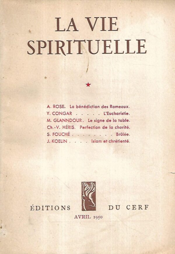 la vie spirituelle 350 / avril 1950