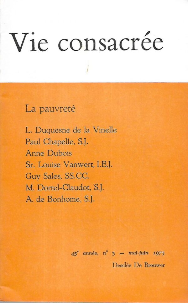 vie consacree 3-1973