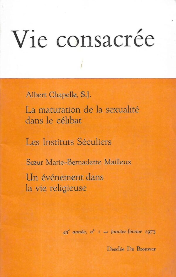 vie consacree 1-1973