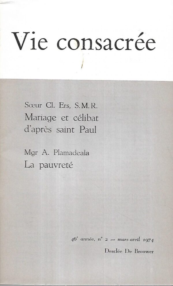 vie consacree 2-1974