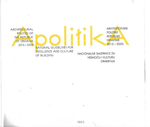 apolitika : arhitektonske politike republike hrvatske 2013. - 2020.