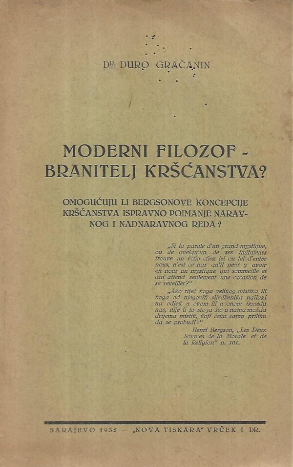 Đuro gračanin: moderni filozof-branitelj kršćanstva?