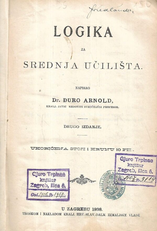 Đuro arnold: logika za srednja učilišta