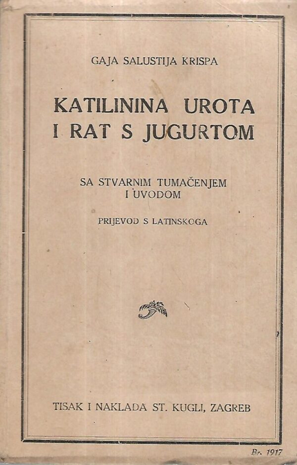 gaja salustija krispa: katalinina urota i rat s jugurtom