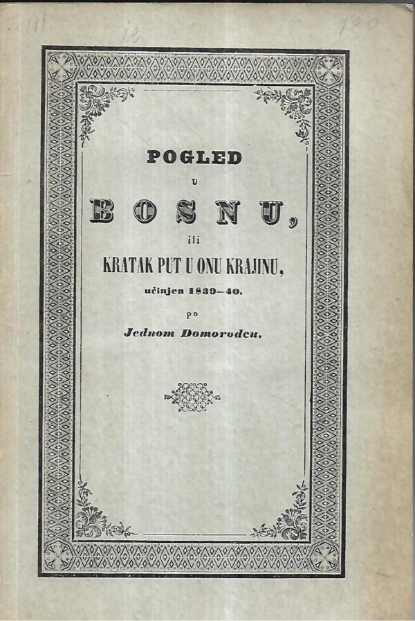 matija mažuranić: pogled u bosnu