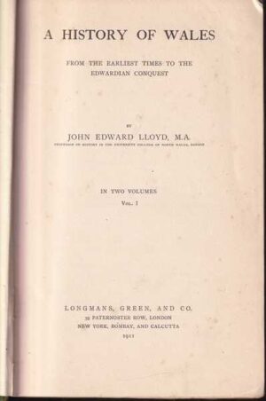 john edward lloyd: a history of wales (vol.1)