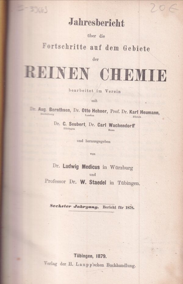 ludwig medicus, w. staedel: reinen chemie