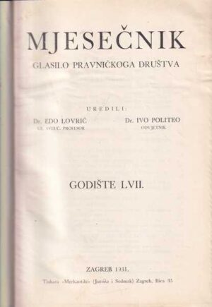 mjesečnik pravničkoga društva u zagrebu ii., god. xxxix., 1913.