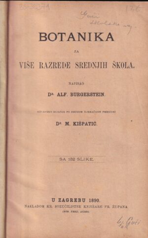 alf. burgerstein: botanika za više razrede srednjih škola