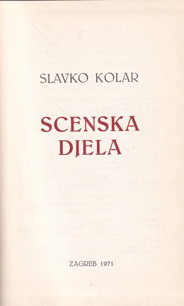 slavko kolar: sabrana djela i.-v.