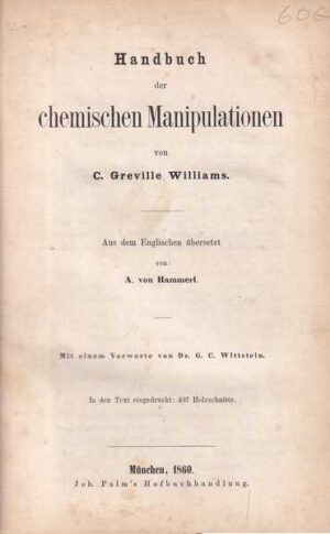 c. greville williams: handbuch der chemischen manipulationen