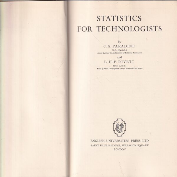 paradine, rivett: statistics for technologists