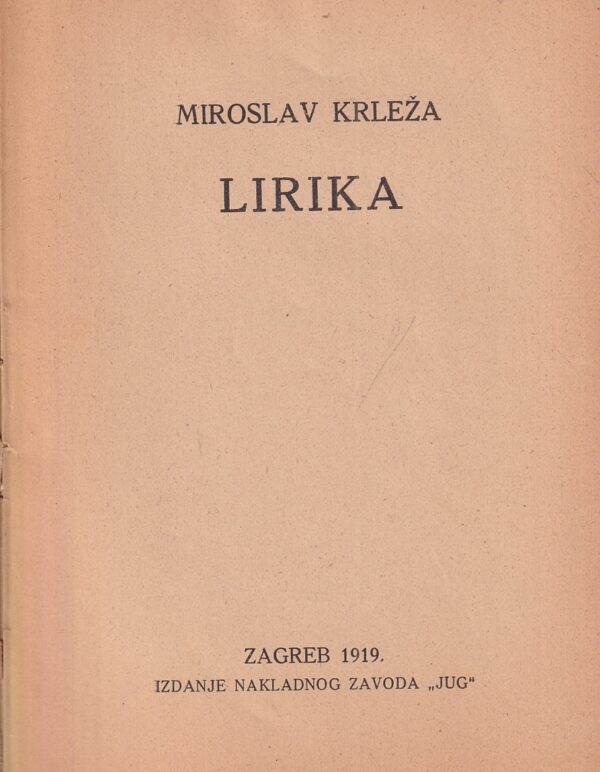 miroslav krleža: lirika