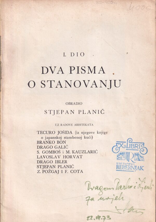 stjepan planić: dva pisma o stanovanju 1