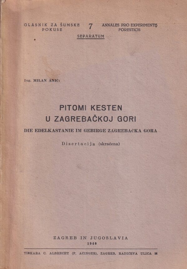 milan anić: pitomi kesten u zagrebačkoj gori