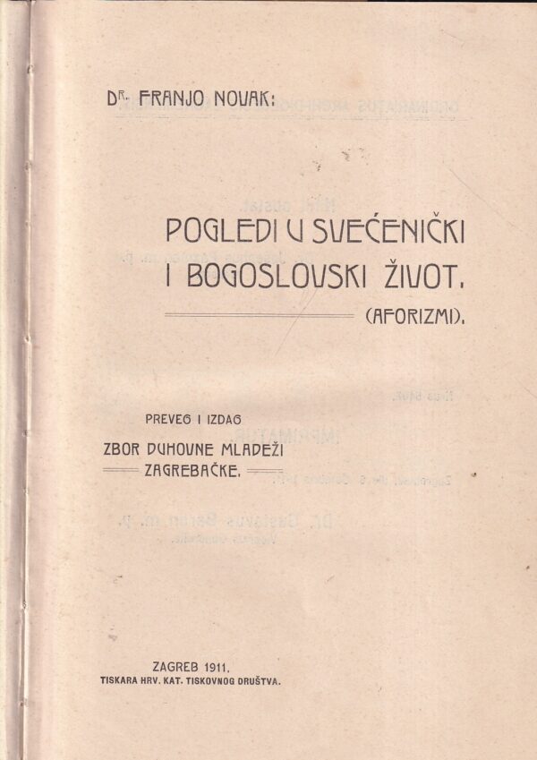 franjo novak: pogledi u svećenički i bogoslovski život