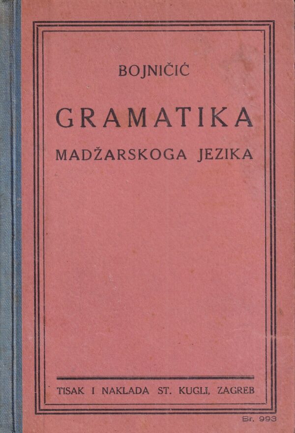 bojniČiĆ: gramatika madŽarskog jezika