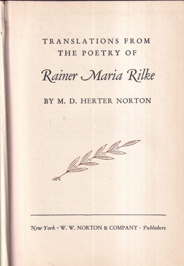 herter norton: translations from the poetry of rainer maria rilke