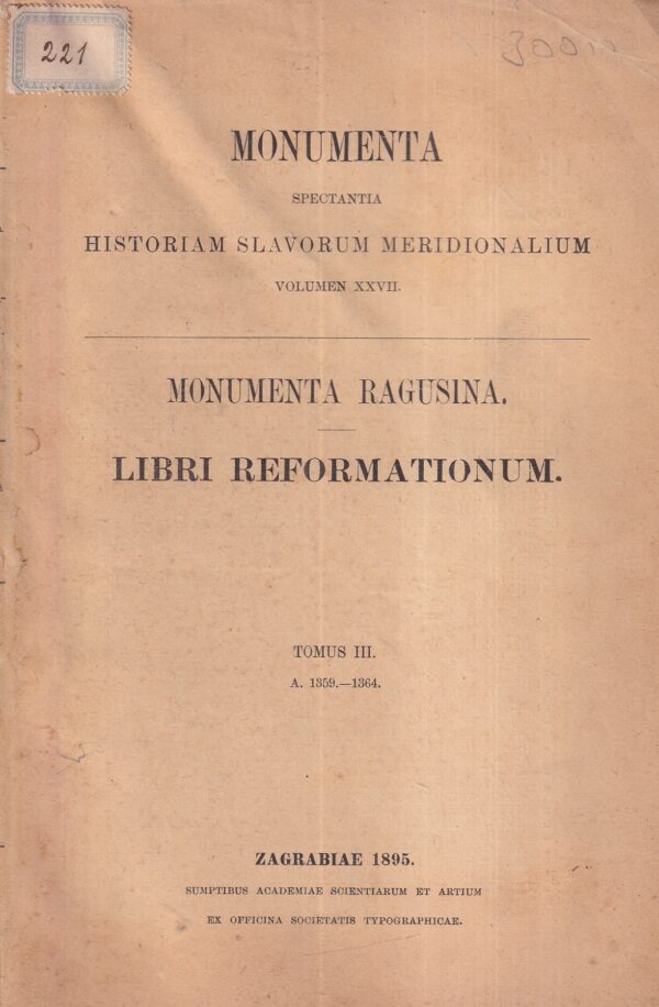 monumenta ragusina: libri reformationum