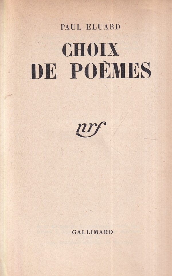 paul eluard: choix de poemes