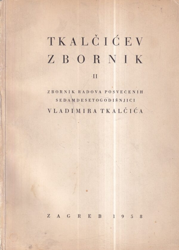 ivan bach: tkalčićev zbornik ii