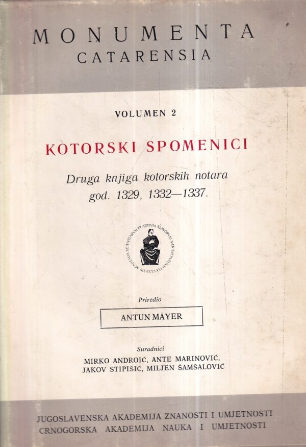 antun mayer: kotorski spomenici 1-2