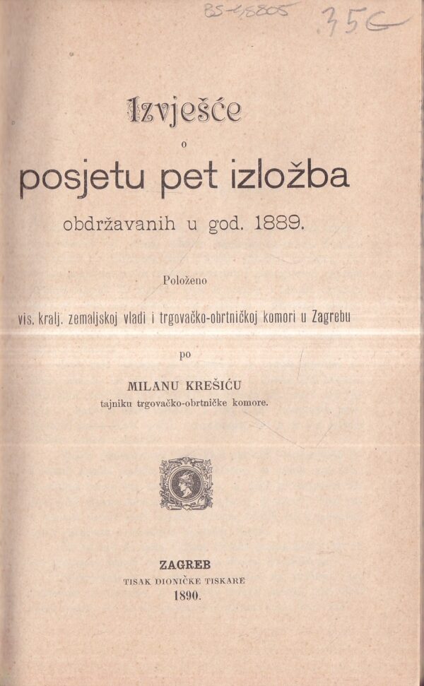 milan krešić: pet izložba god. 1889.