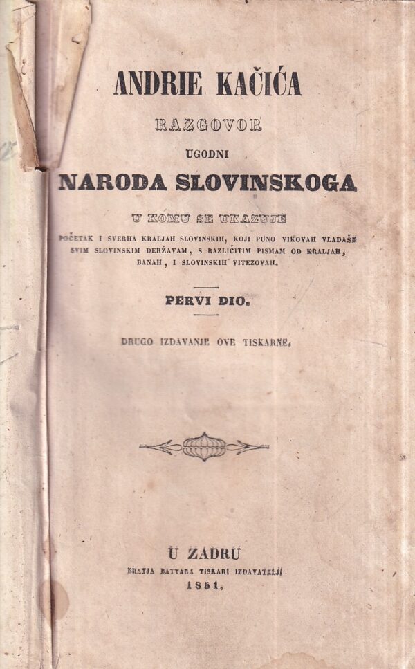 andrija kačić: razgovor ugodni naroda slovinskoga