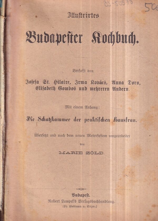 marie zöld: budapester kochbuch