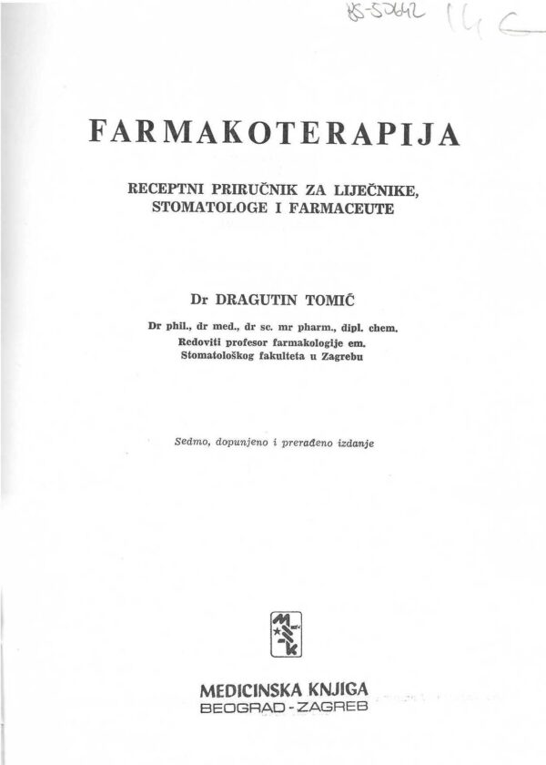 dragutin tomić: farmakoterapija