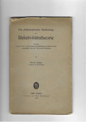 moritz geiger: die philosophische bedeutung der relativitätstheorie