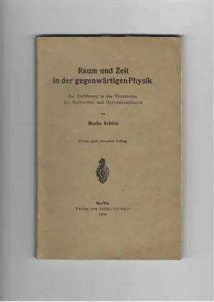 mortiz schlick: raum und zeit in der gegenwärtigen physik