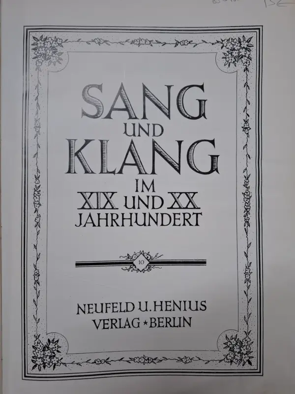 leo blech: sang und klang im xix und xx jahrundert x