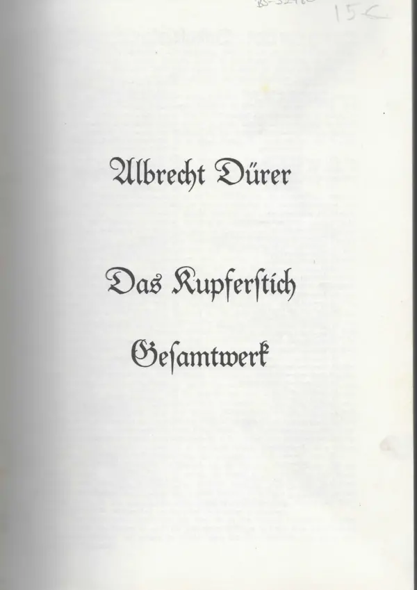 albrecht dürer: das kupferstich gesamtwerk