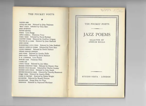 anselm hollo: jazz poems