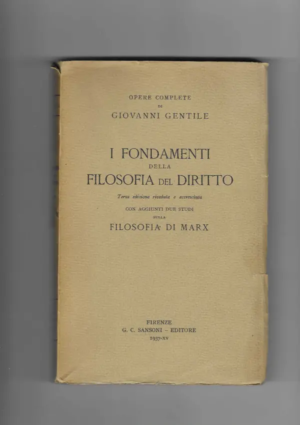 giovanni gentile: i fondamenti della filosofia del diritto