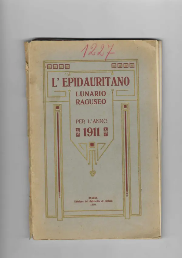 l'epidauritano - lunario raguseo per l'anno 1911