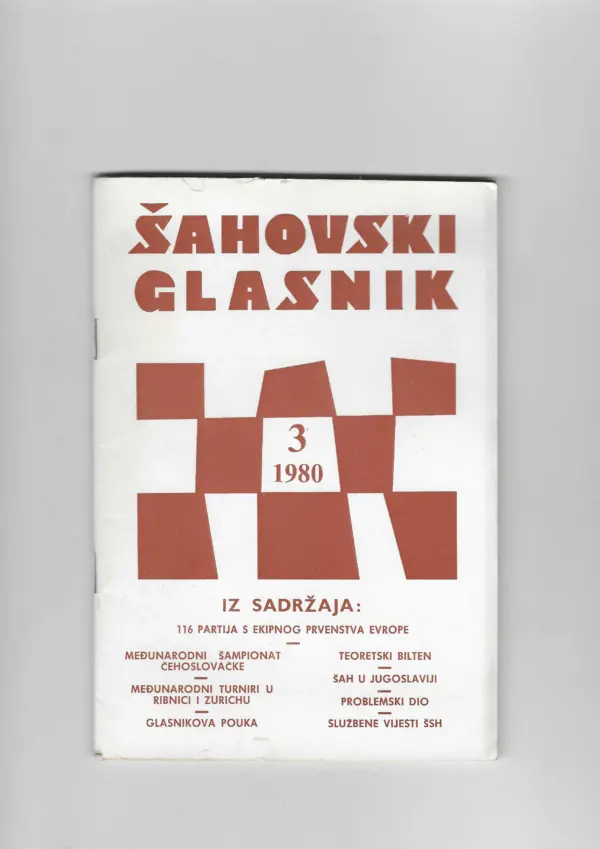 Šahovski glasnik broj 3, 1980