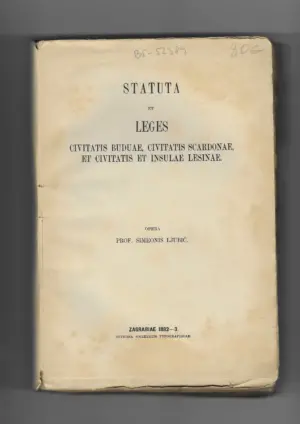 Šime ljubić: statuta et leges civitatis buduae, civitatis scardonae et civitatis et insula lesinae