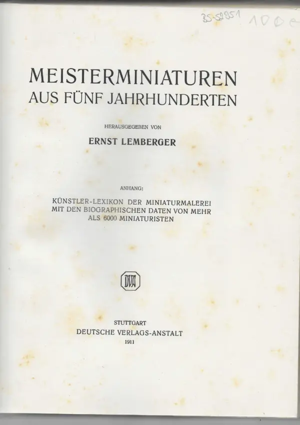 ernst lemberger: meisterminiaturen aus fünf jahrhunderten