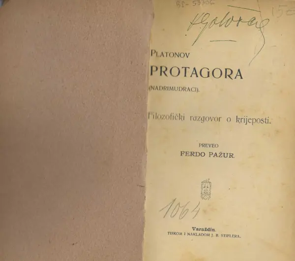 ferdo pažur (prijev.): platonov protagora