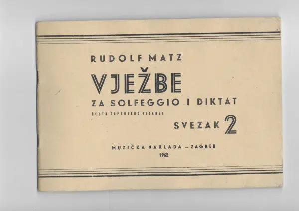 rudolf matz: vježbe za solfeggio i diktat svezak 2