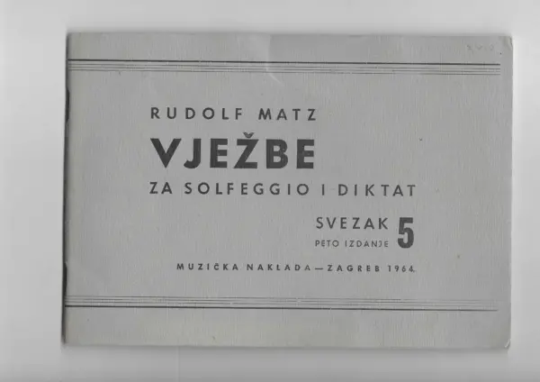 rudolf matz: vježbe za solfeggio i diktat svezak 5