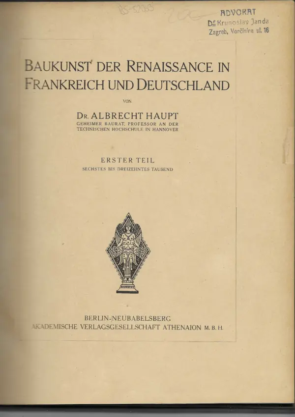 albrecht haupt: baukunst der renaissance in frankreich und deutschland