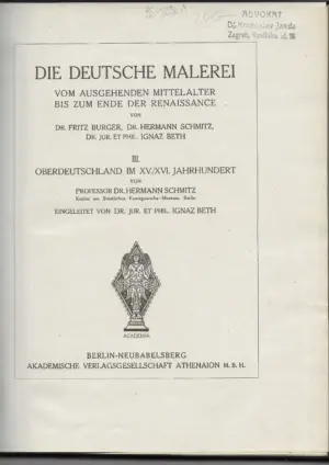 fritz burger, hermann schmitz, ignaz beth: die deutsche malerei