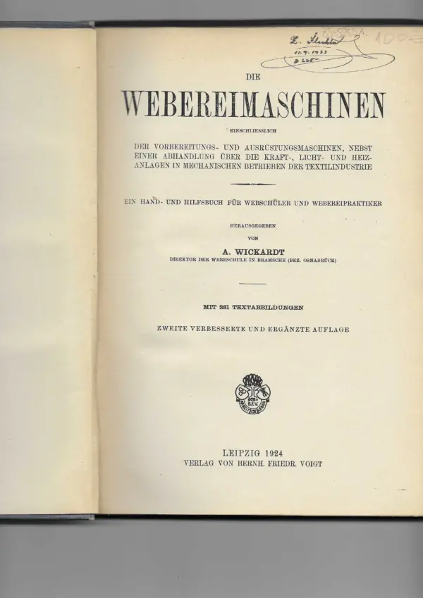 a. wickardt: die webereimaschinen