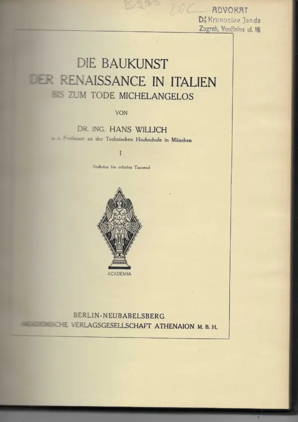 hans willich: die baukunst der renaissance in italien