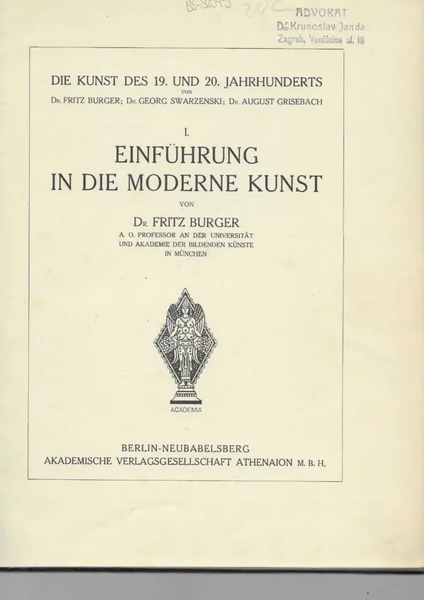 fritz burger: einführung in die moderne kunst